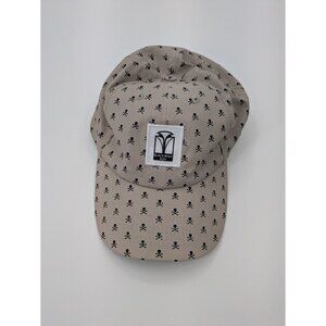 Blackwolf Run Hat Men Strap‎ Spell Out Golf Resort Course Skulls Tan